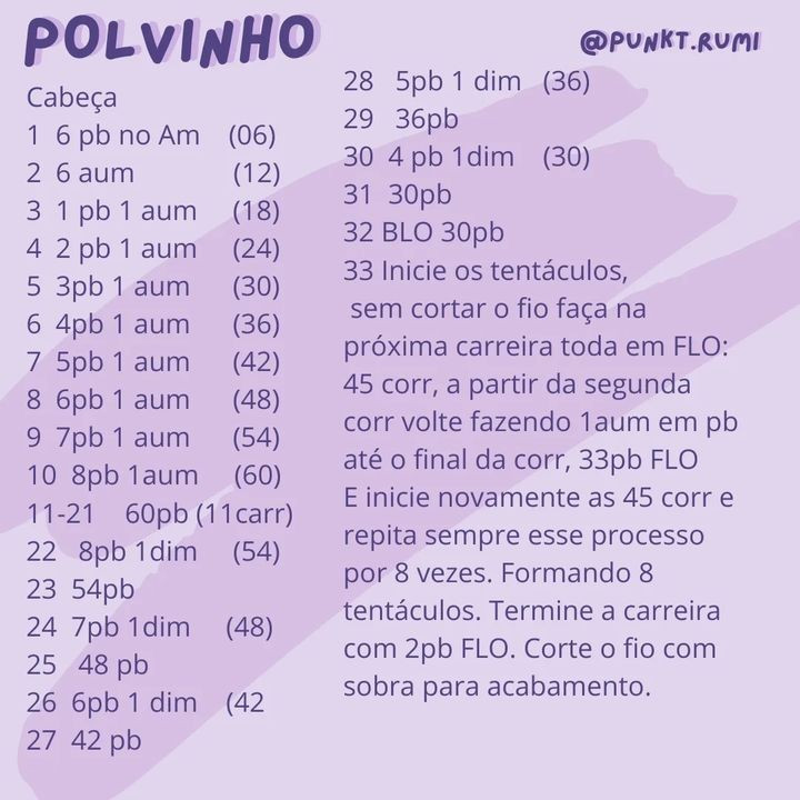Polvo de Crochê Adorável para Decoração ou Presente