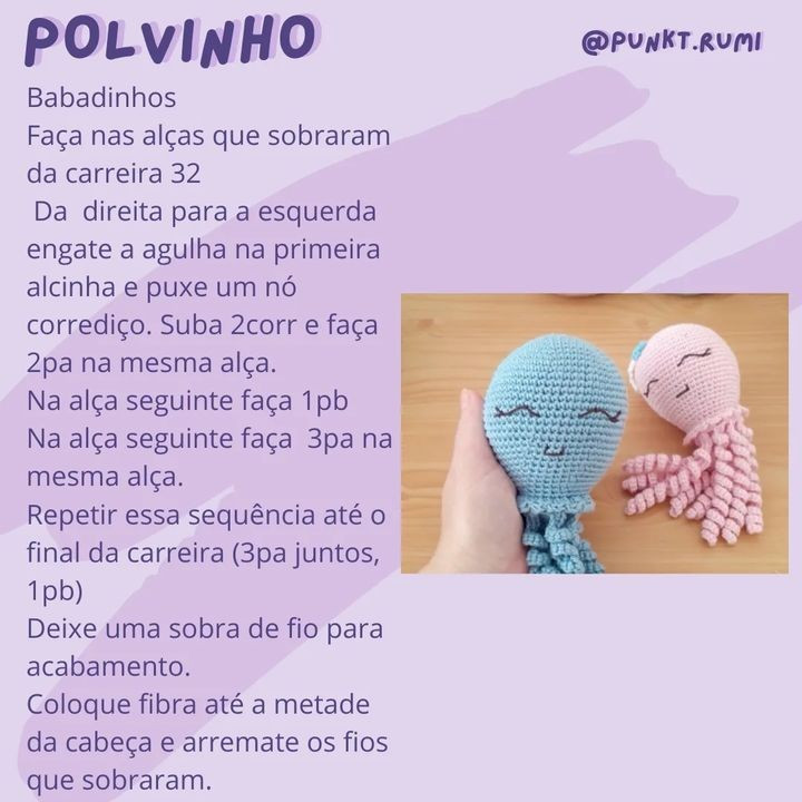 Polvo de Crochê Adorável para Decoração ou Presente