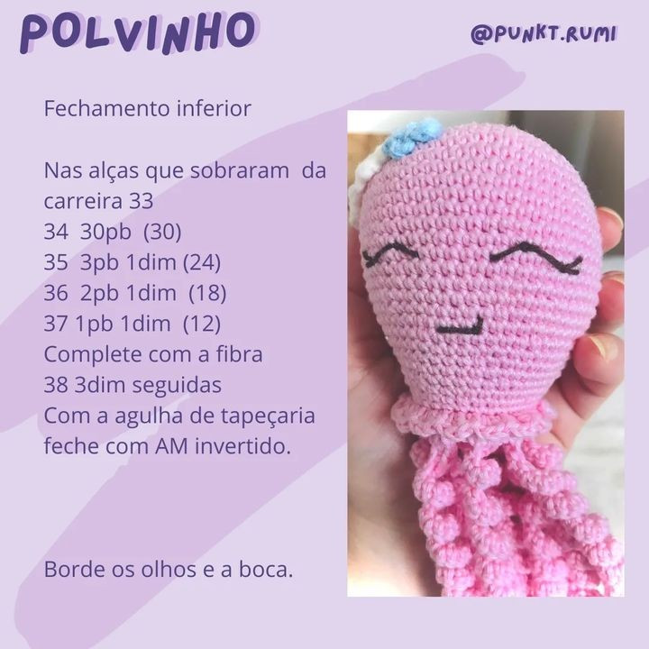 Polvo de Crochê Adorável para Decoração ou Presente
