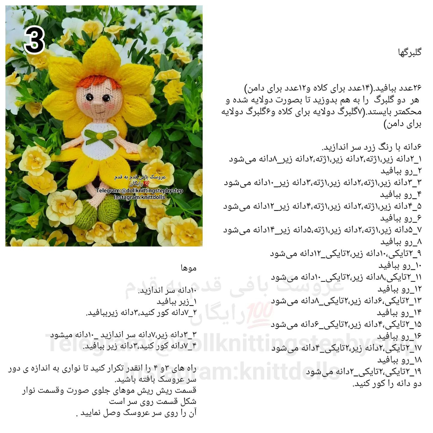 پری گلبرگ بافتنی زیبا در میان گل‌ها