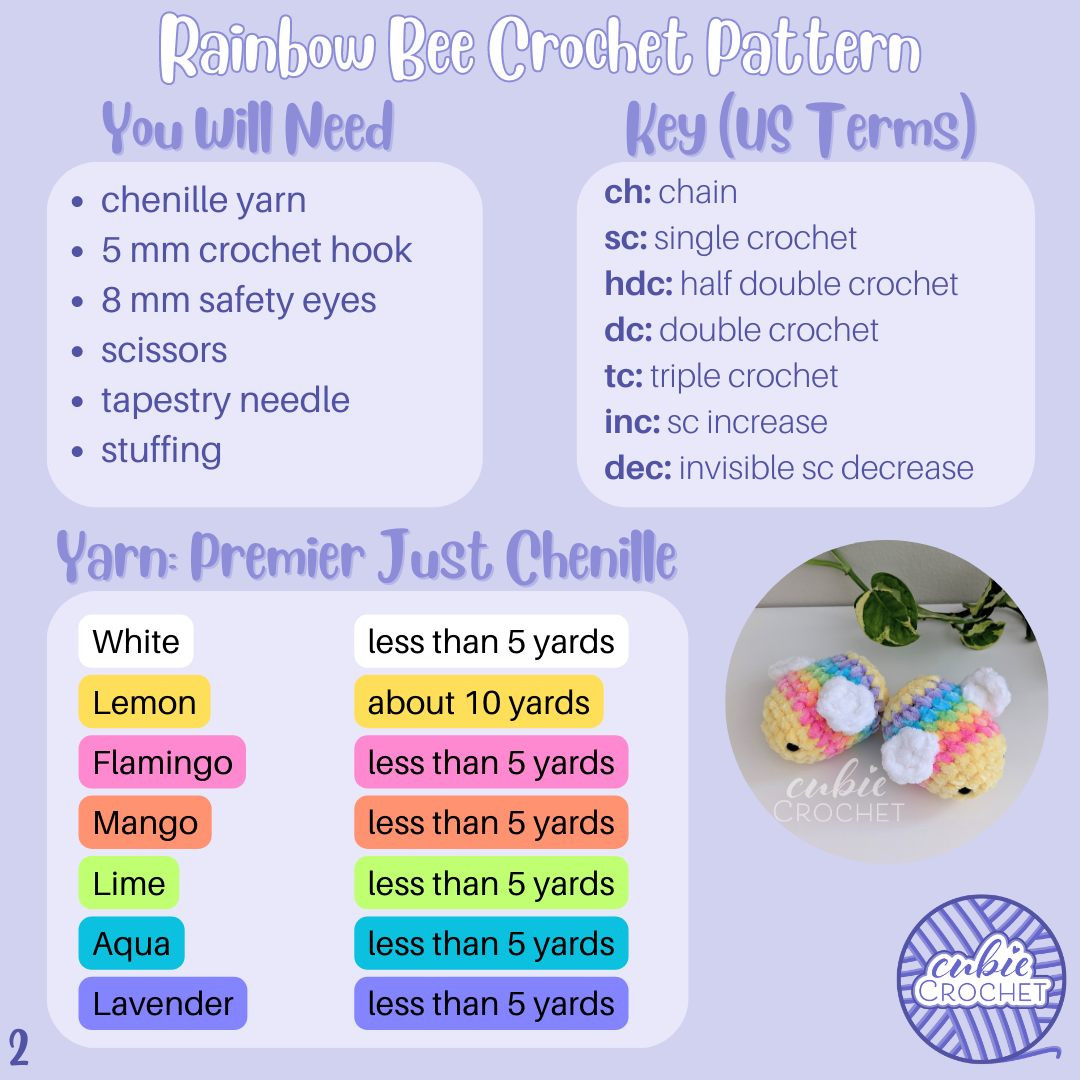 Rainbow Bee Crochet Pattern: Create Your Own Colorful Amigurumi