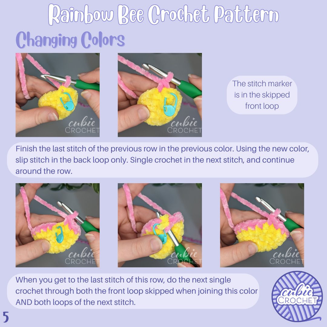 Rainbow Bee Crochet Pattern: Create Your Own Colorful Amigurumi