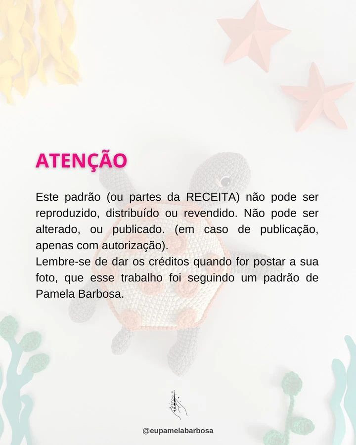 Receita de Amigurumi: Gráfico Móc Len Rùa Con Đáng Yêu