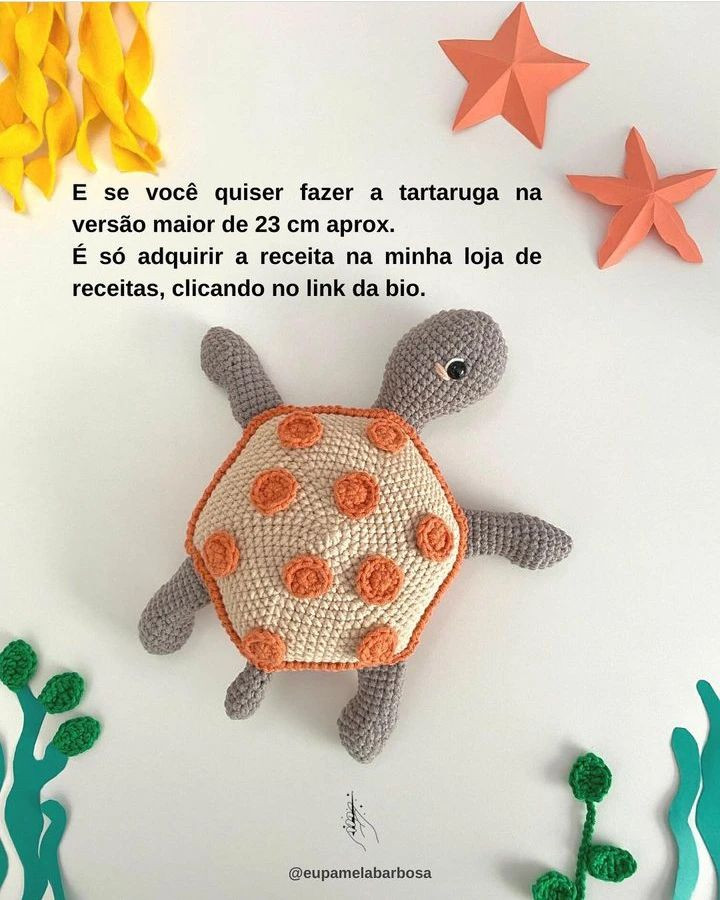 Receita de Amigurumi: Gráfico Móc Len Rùa Con Đáng Yêu