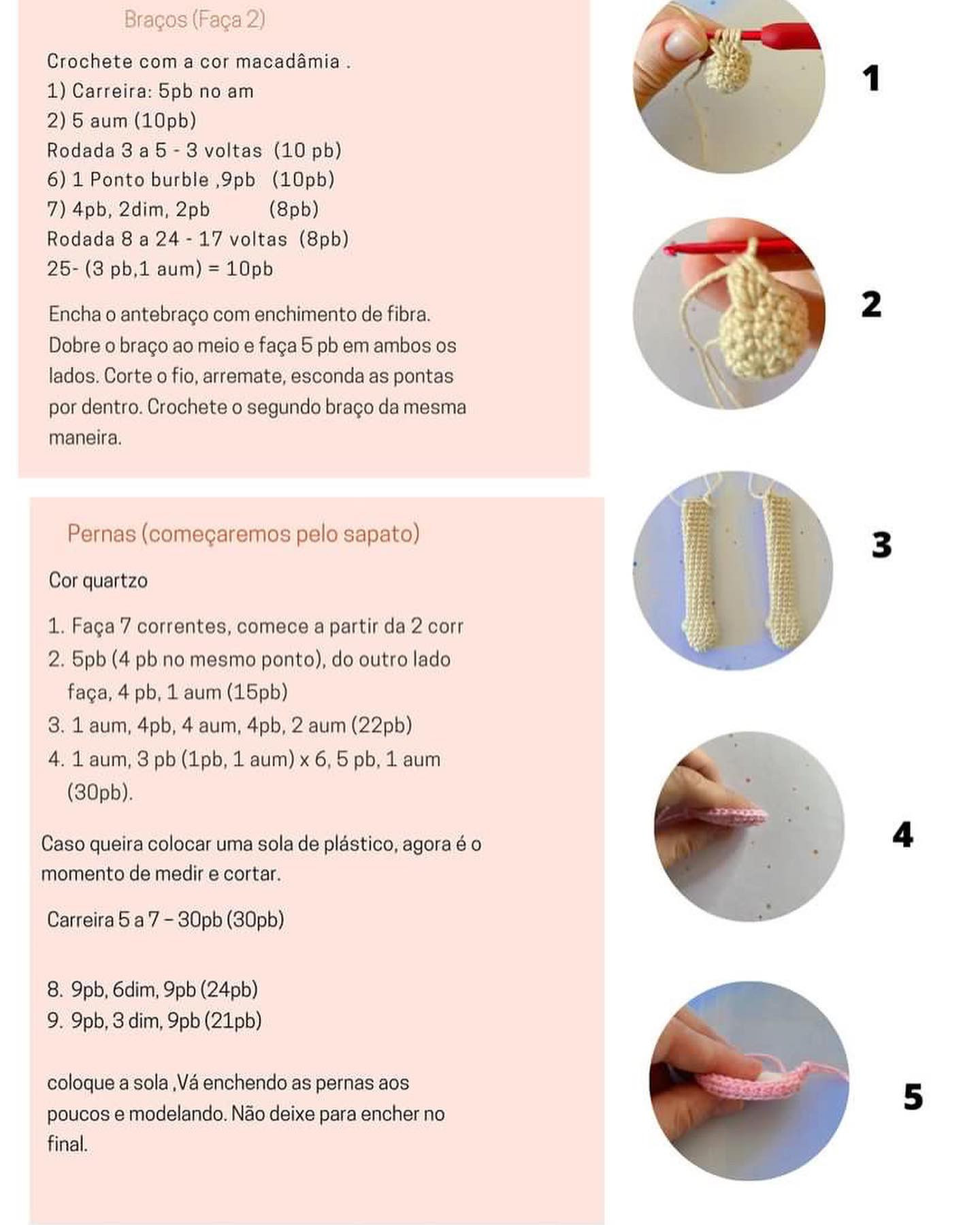 Receita de Amigurumi Grátis: Boneca de Vestido Azul e Cabelo Vermelho