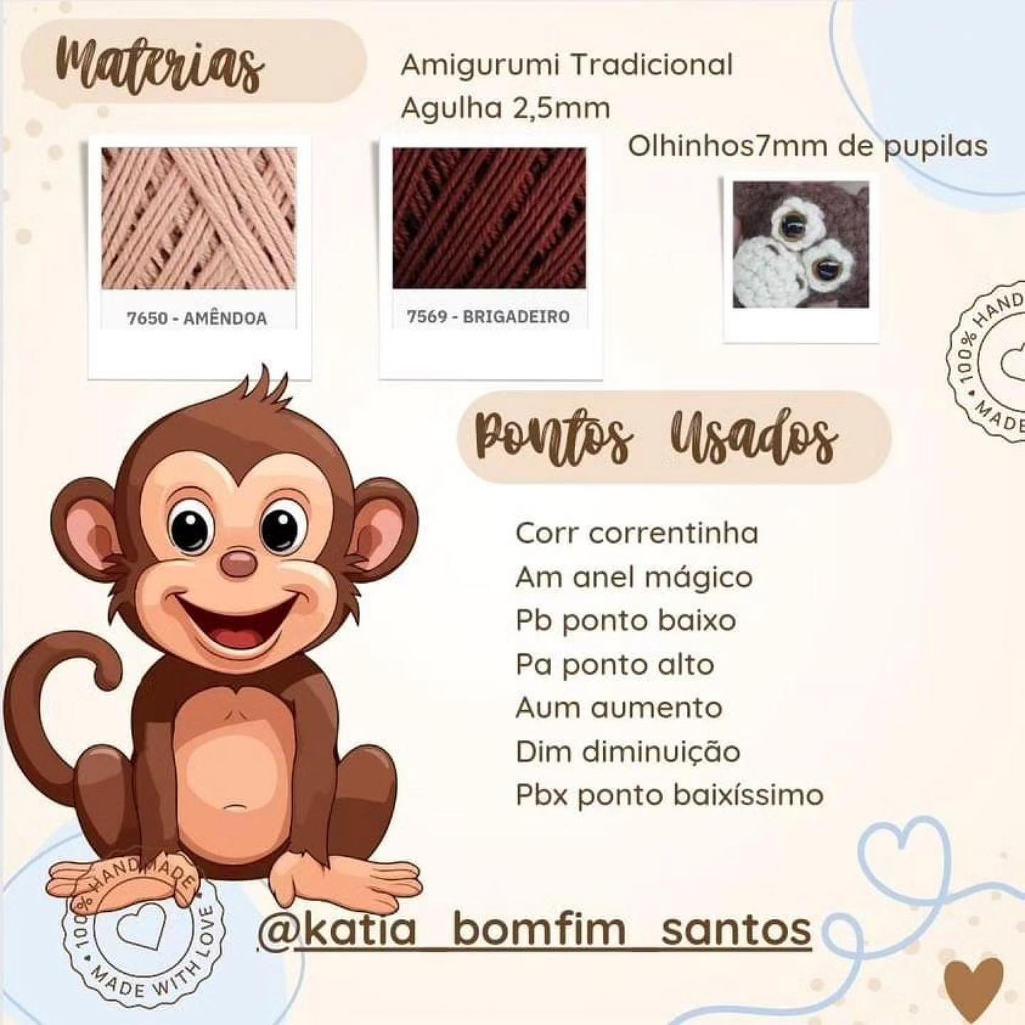 Receita de Amigurumi: Macaco Zé - Padrão de Crochê Grátis