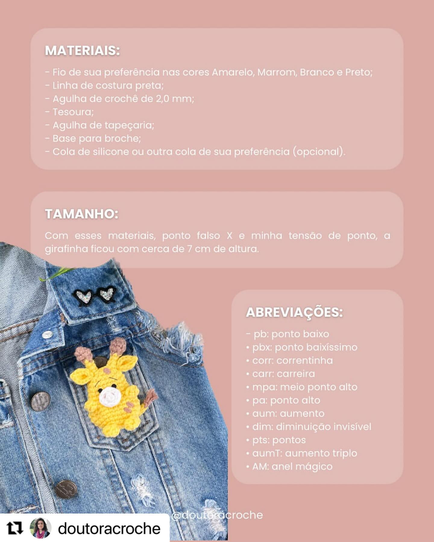 Receita de Crochê: Broche de Girafinha Amigurumi para Iniciantes