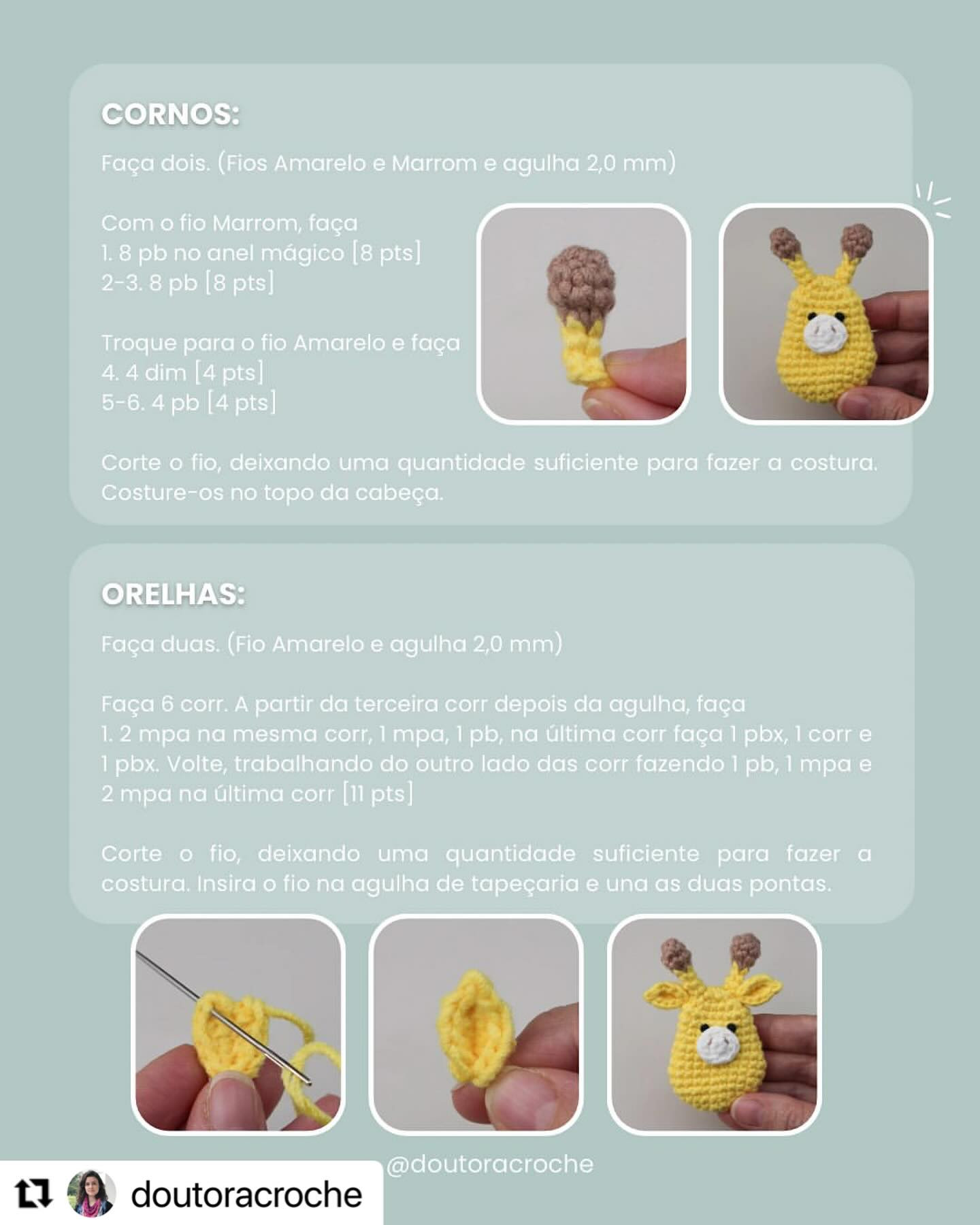 Receita de Crochê: Broche de Girafinha Amigurumi para Iniciantes