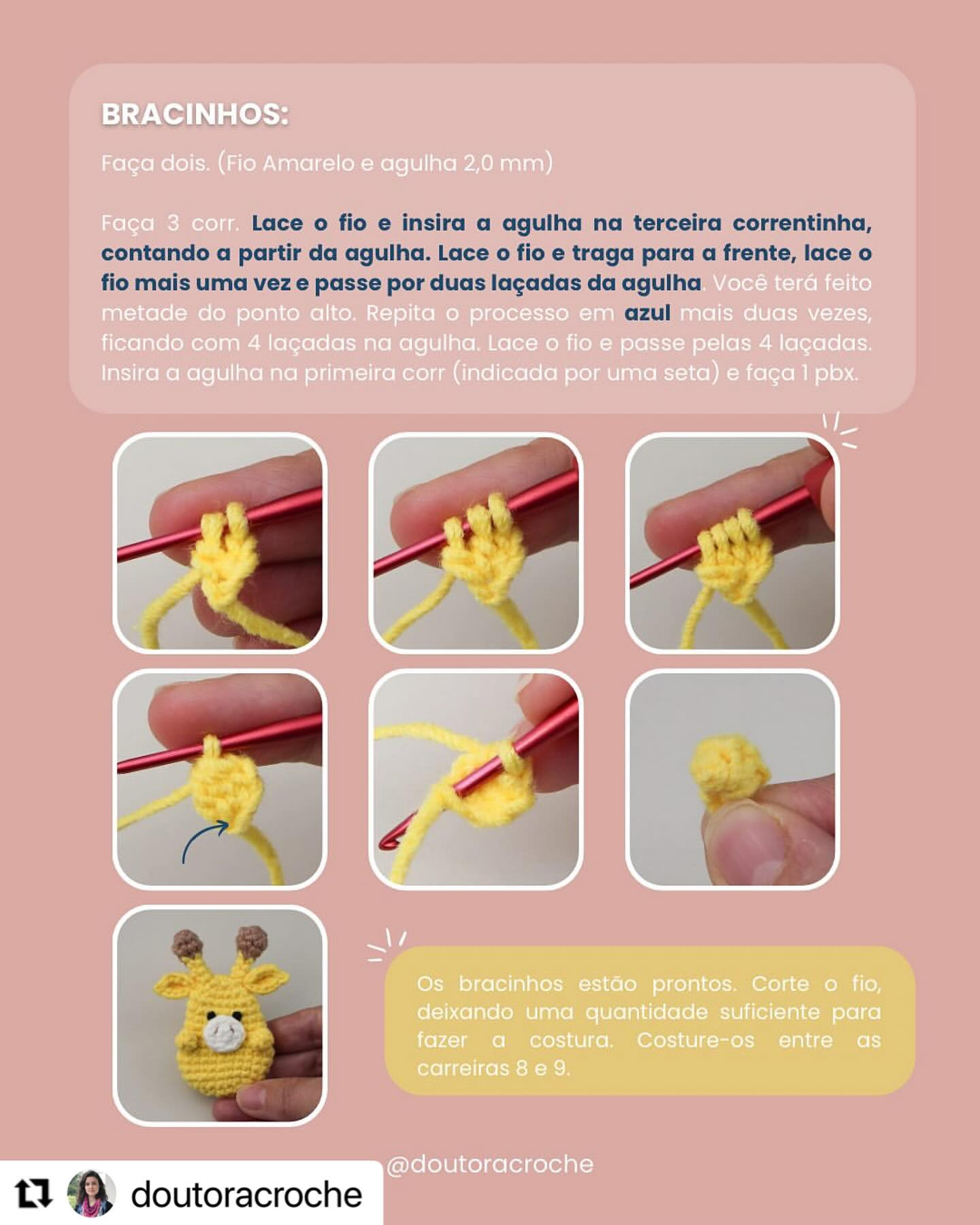 Receita de Crochê: Broche de Girafinha Amigurumi para Iniciantes