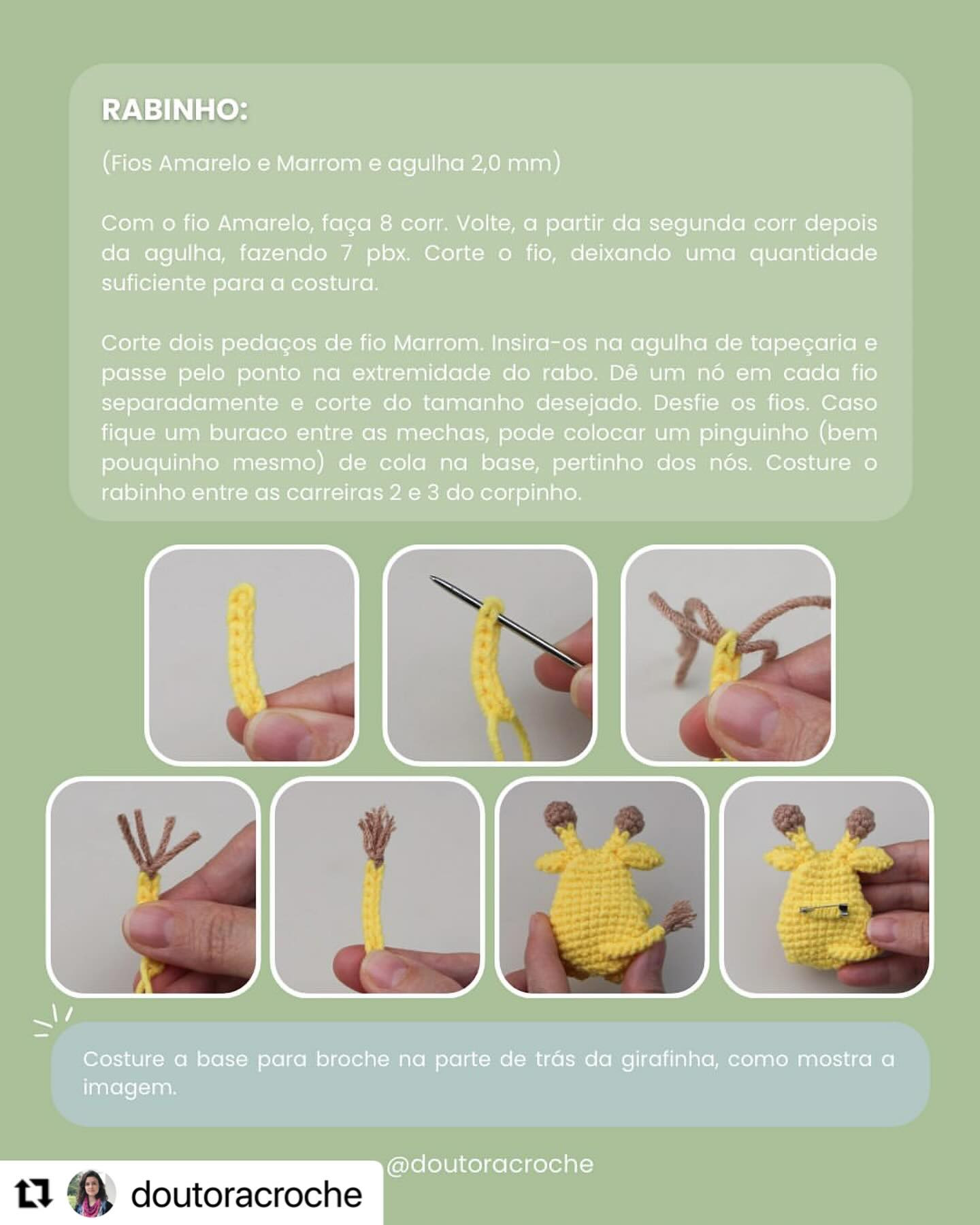 Receita de Crochê: Broche de Girafinha Amigurumi para Iniciantes