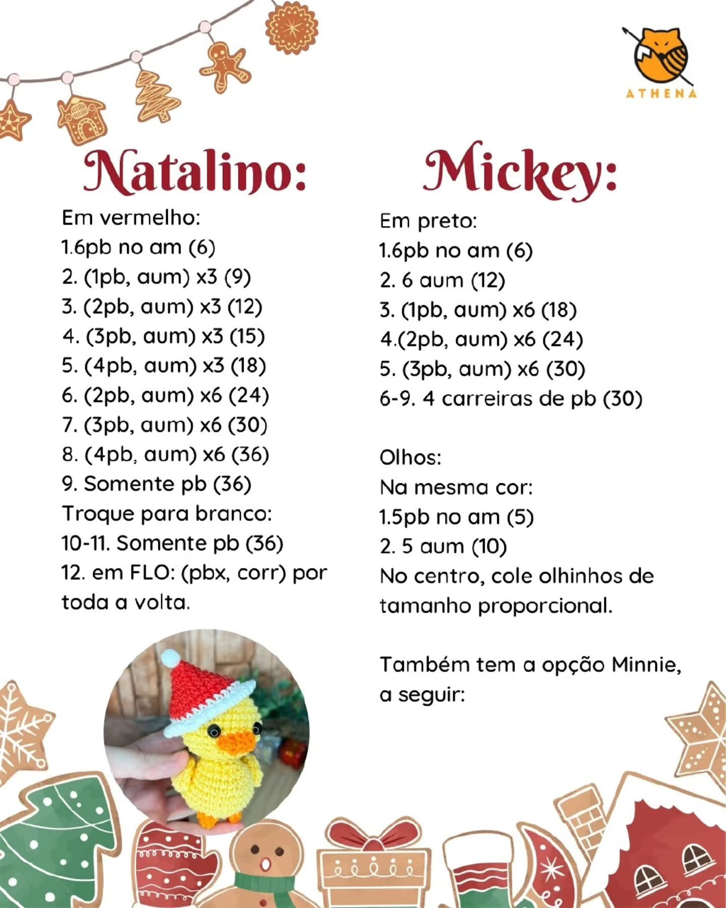 Receita de crochê para patinho e acessórios festivos