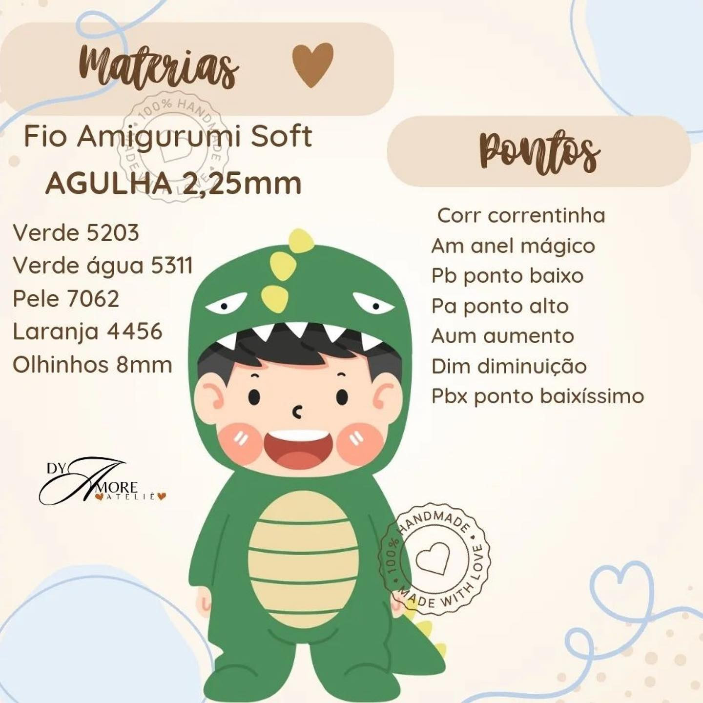 Receita Grátis de Amigurumi: Crie Seu Próprio Dino Jr.!
