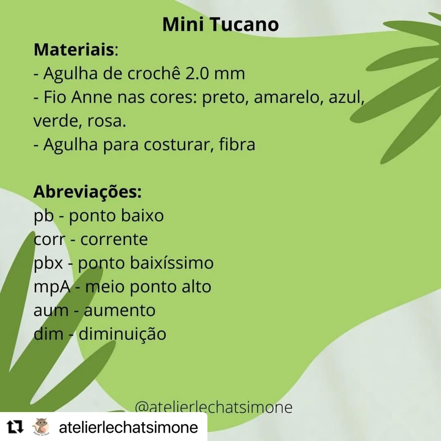 Receita Grátis de Amigurumi: Mini Tucano Colorido e Fofo