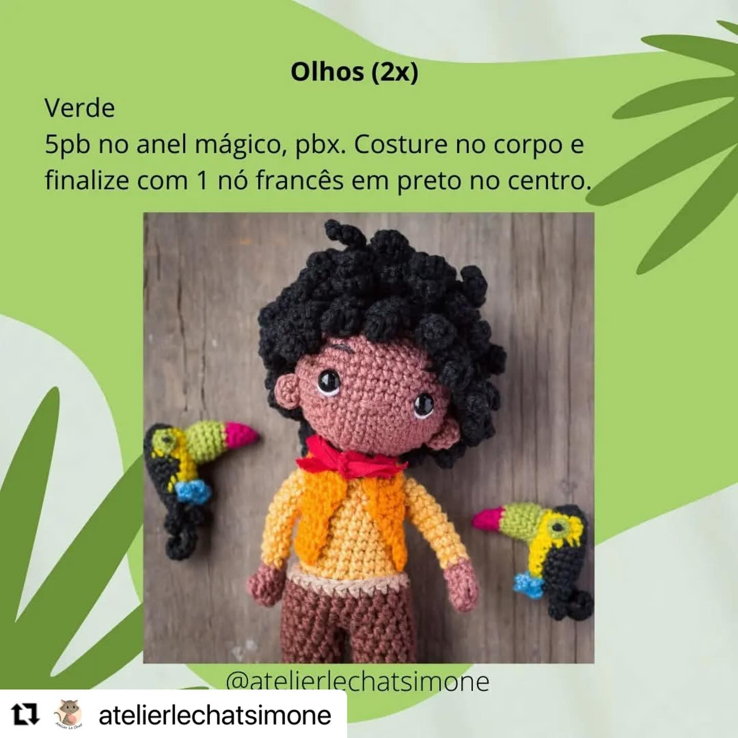 Receita Grátis de Amigurumi: Mini Tucano Colorido e Fofo