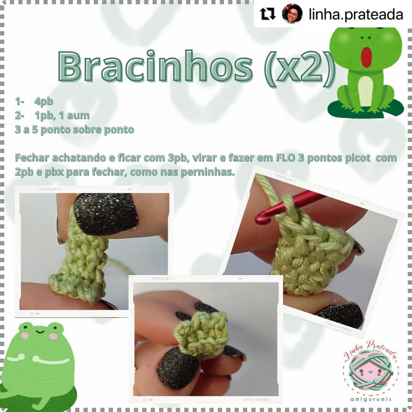 Receita gratuita de amigurumi de sapinho fofo para decoração