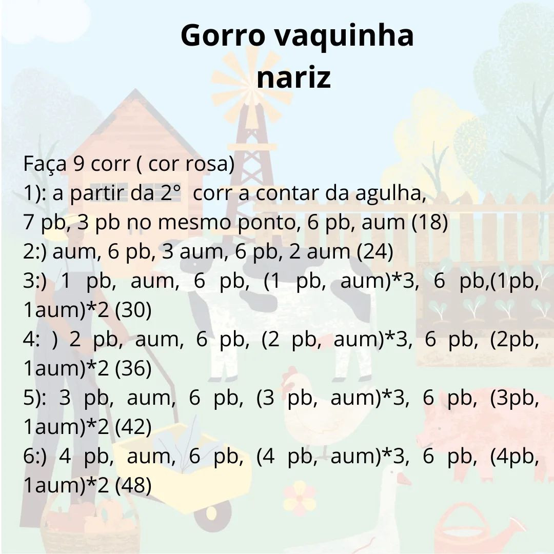 Receita gratuita para gorro de vaquinha com detalhes completos