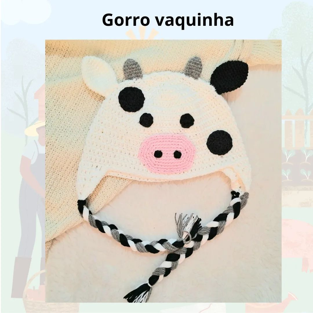 Receita gratuita para gorro de vaquinha com detalhes completos