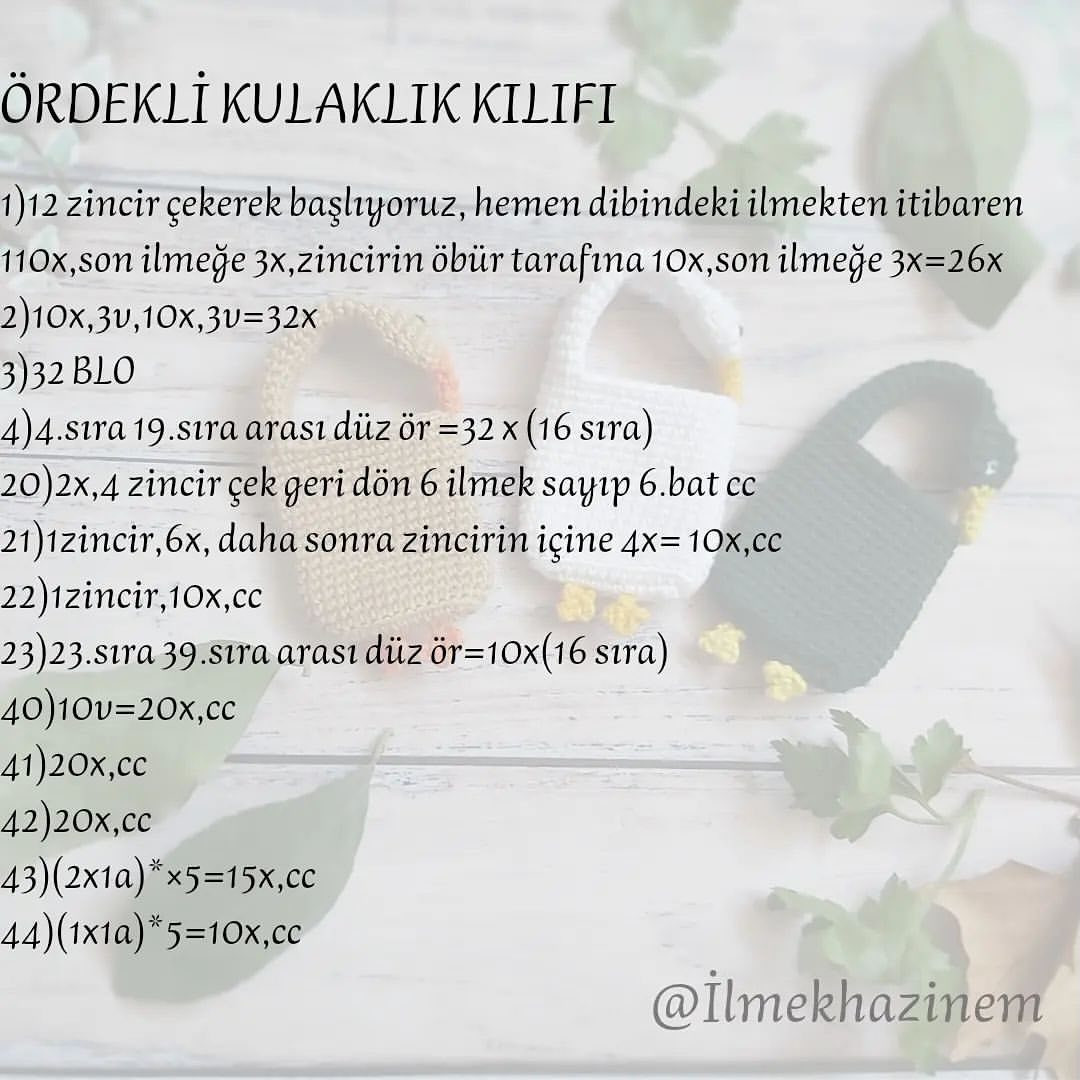 Renkli ve Şirin Kulaklık Kılıfı Örgü Modeli