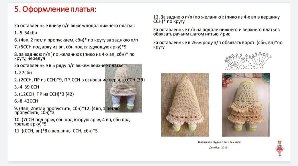 Рождественский ангелочек: схема вязания для куклы амигуруми