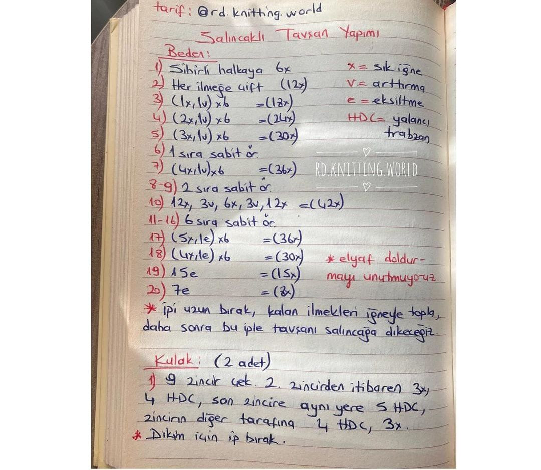Salıncaklı Tavşan Yapımı İçin Kolay Móc Len Tarifi