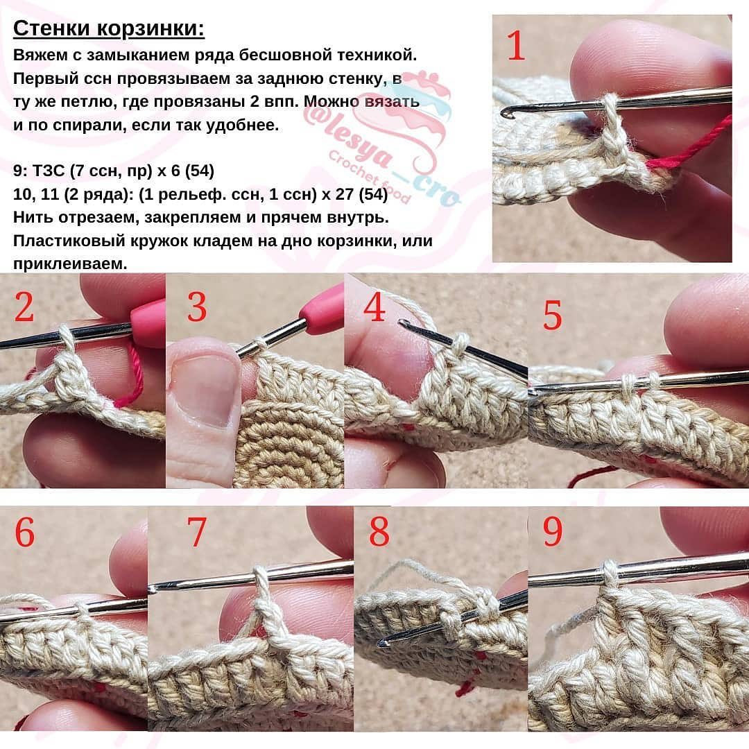 Схема вязания крючком аппетитных кексов с клубникой
