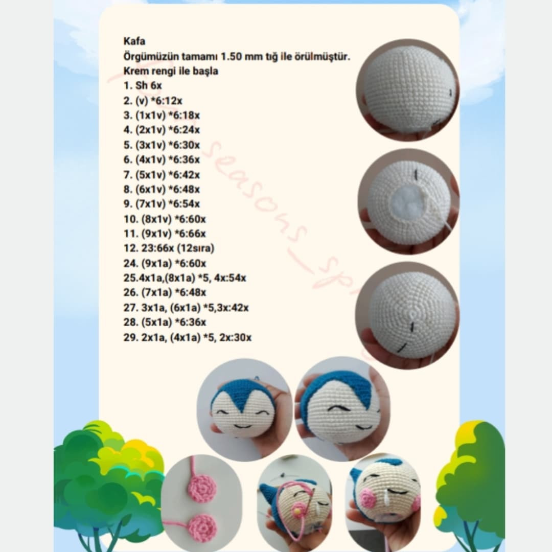 Snorlax Amigurumi Deseni: Türkçe İlmek İlmek Anlatım