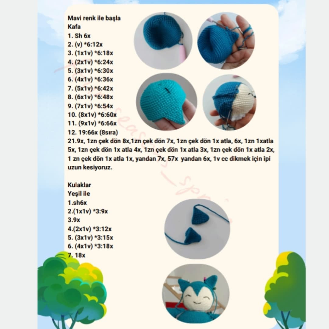 Snorlax Amigurumi Deseni: Türkçe İlmek İlmek Anlatım