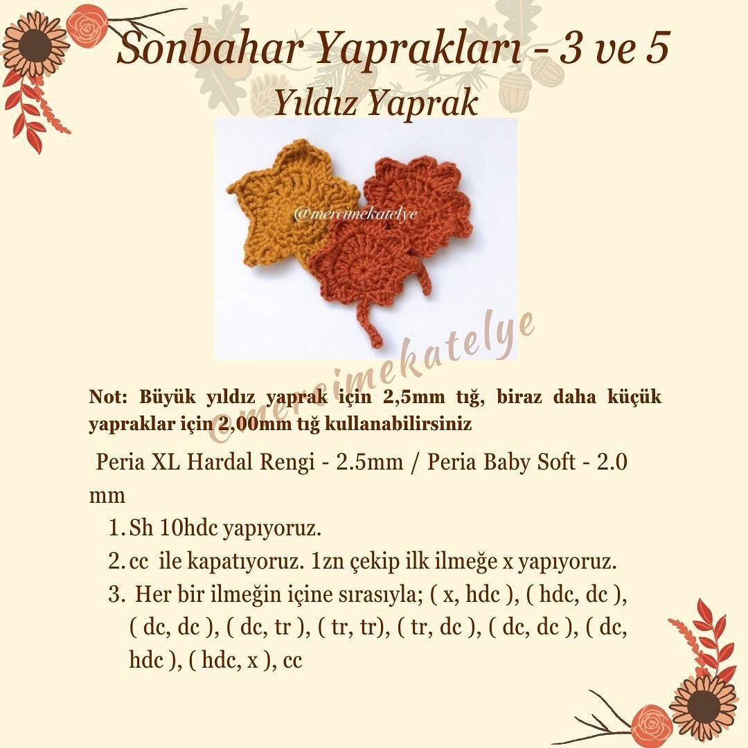Sonbahar Yaprakları Tarifi: Renkli Örgü Desenleri