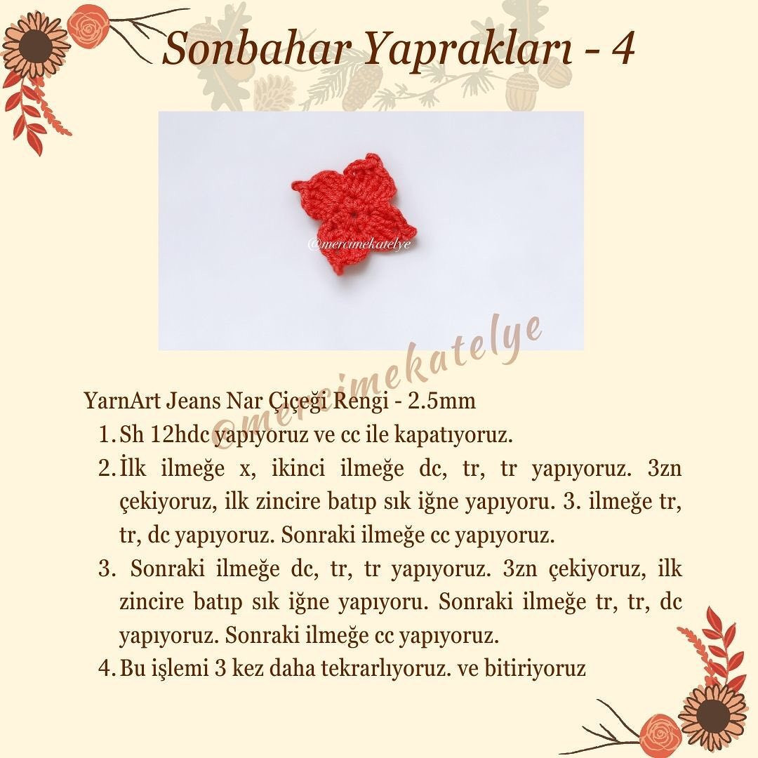 Sonbahar Yaprakları Tarifi: Renkli Örgü Desenleri