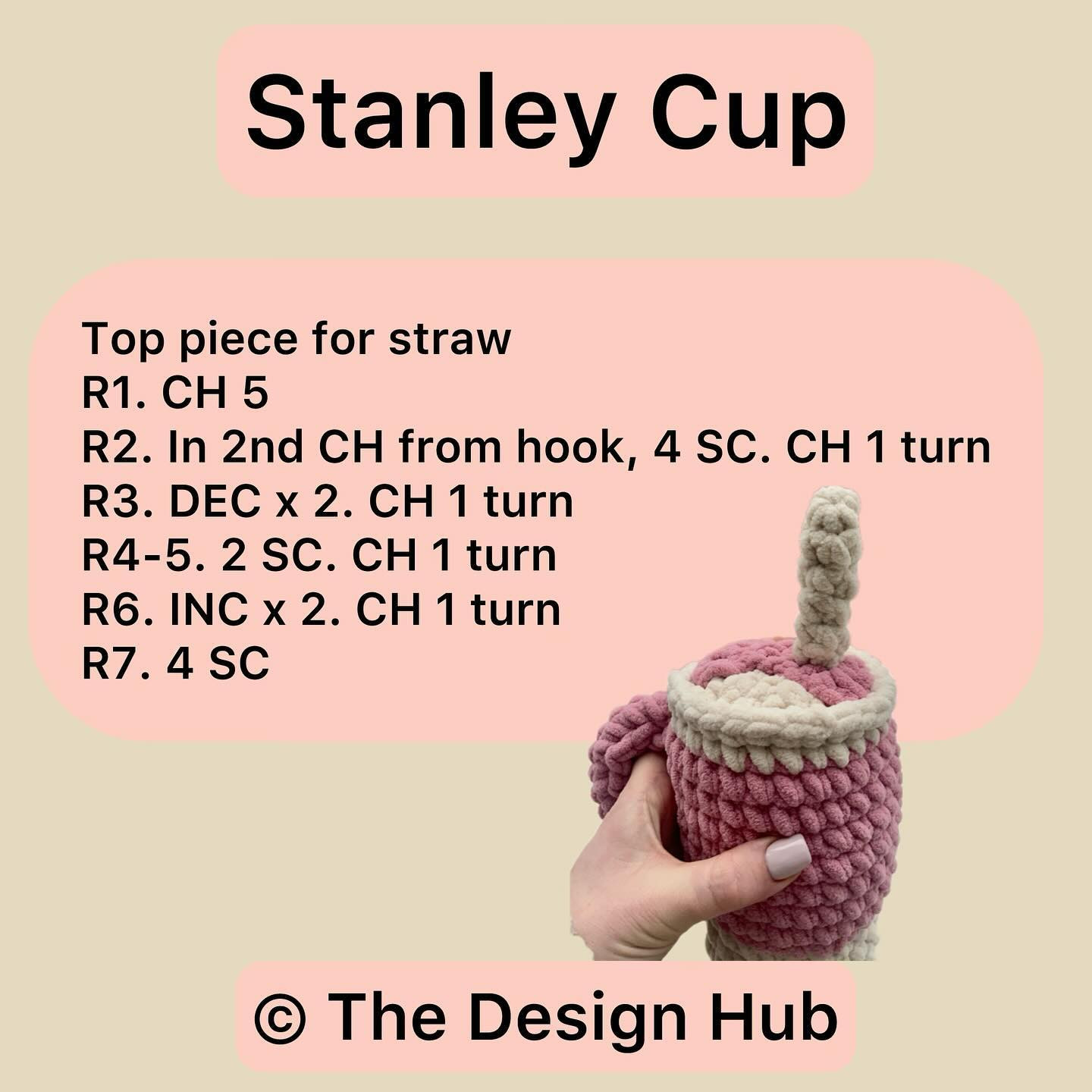 Stanley Cup Crochet Pattern Instructions for Bulky Yarn