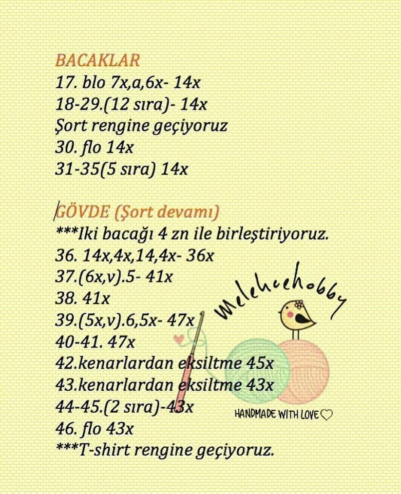 Tarçın Bebek Ücretsiz Amigurumi Örgü Tarifi