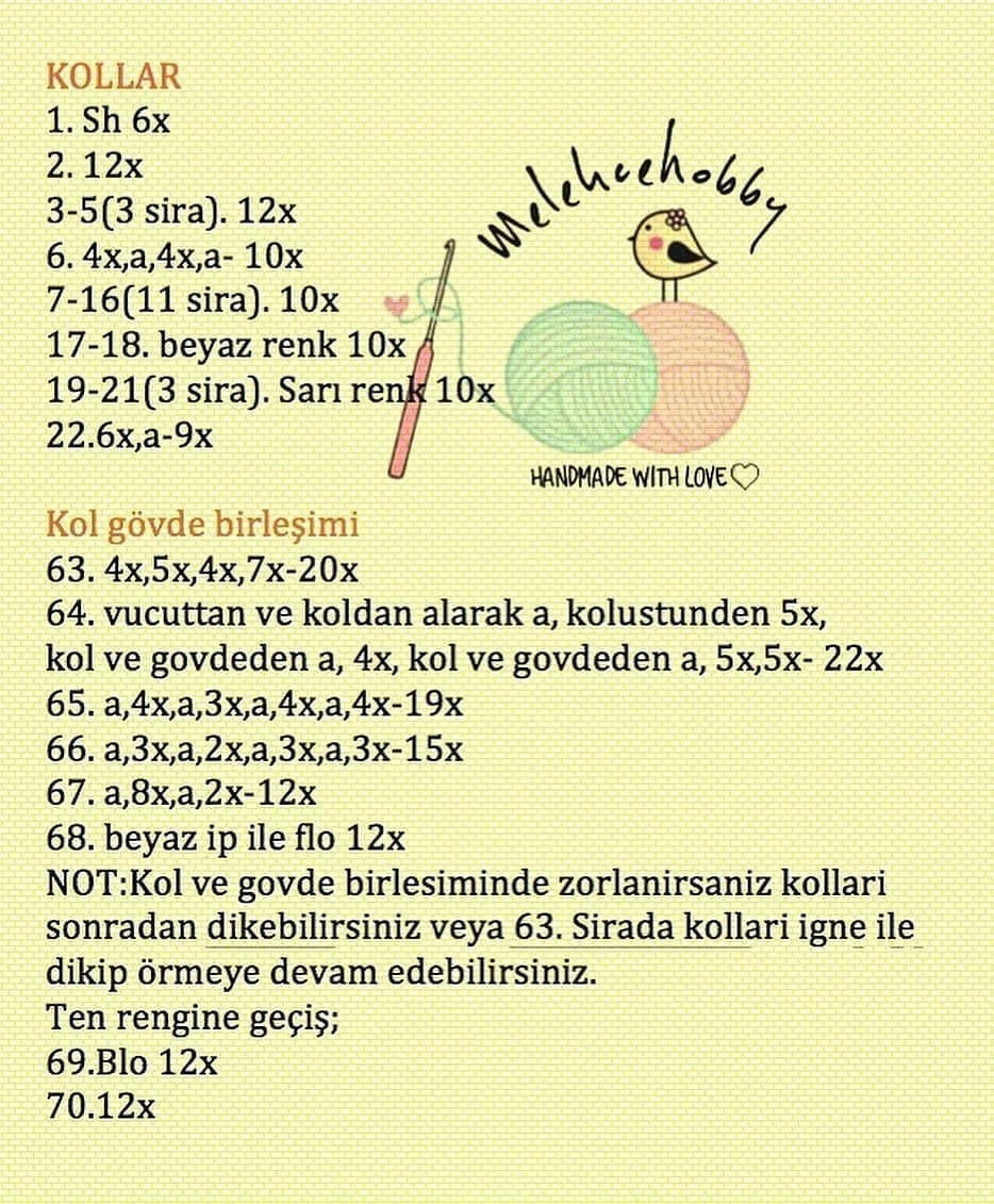 Tarçın Bebek Ücretsiz Amigurumi Örgü Tarifi