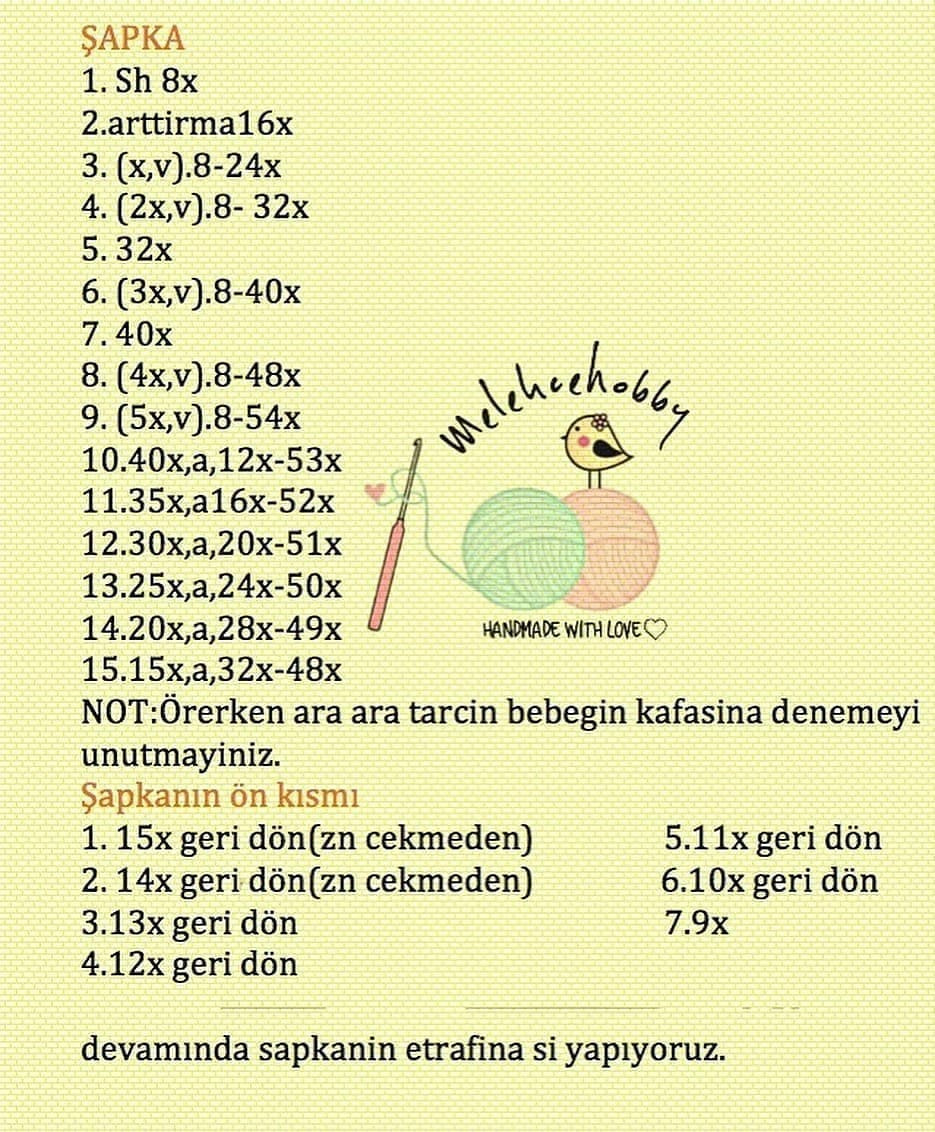 Tarçın Bebek Ücretsiz Amigurumi Örgü Tarifi