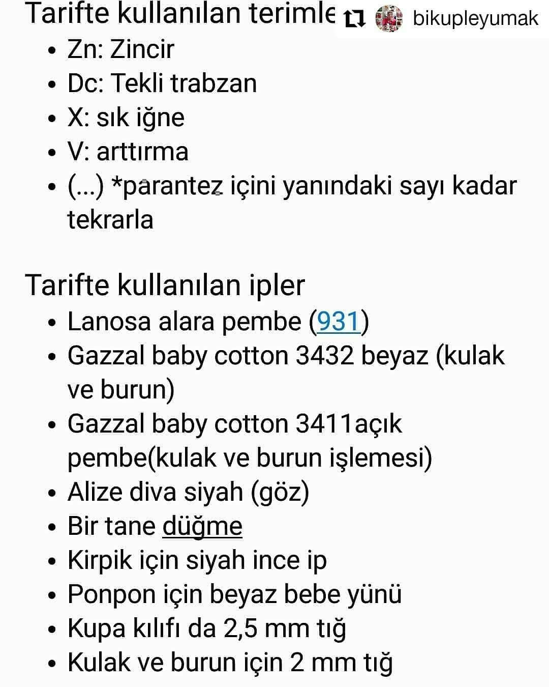 Tavşan Tasarımlı Örgü Kupa Kılıfı Yapım Kılavuzu