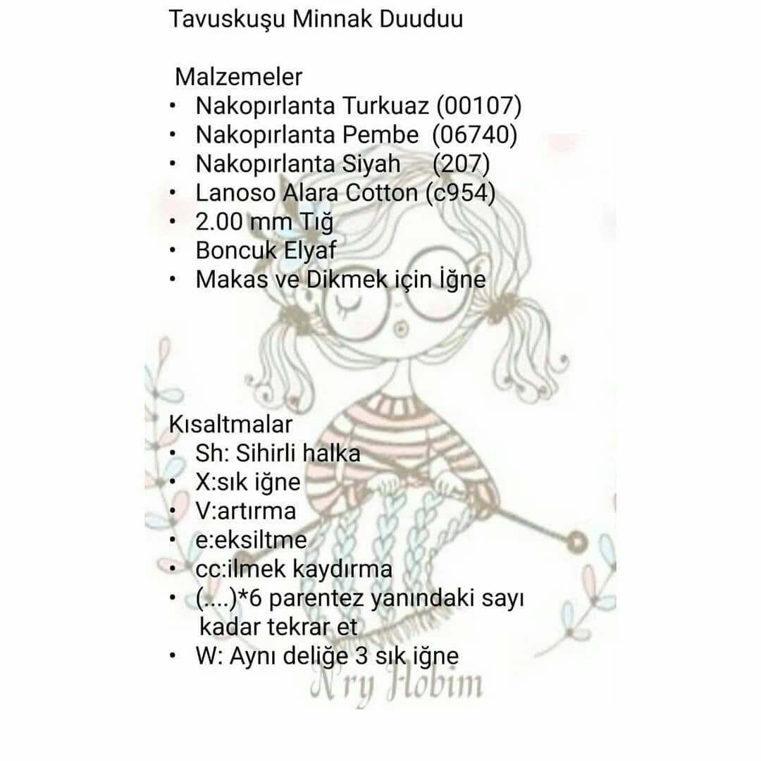 Tavuskuşu Minnak Duuduu Amigurumi Tarifi: Sevimli ve Ücretsiz Örgü Modeli