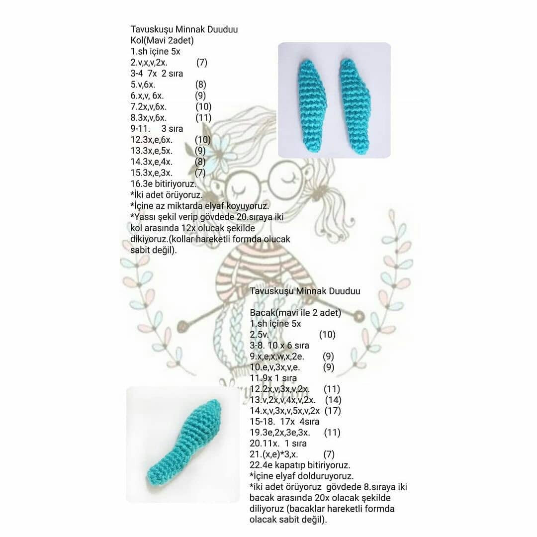 Tavuskuşu Minnak Duuduu Amigurumi Tarifi: Sevimli ve Ücretsiz Örgü Modeli