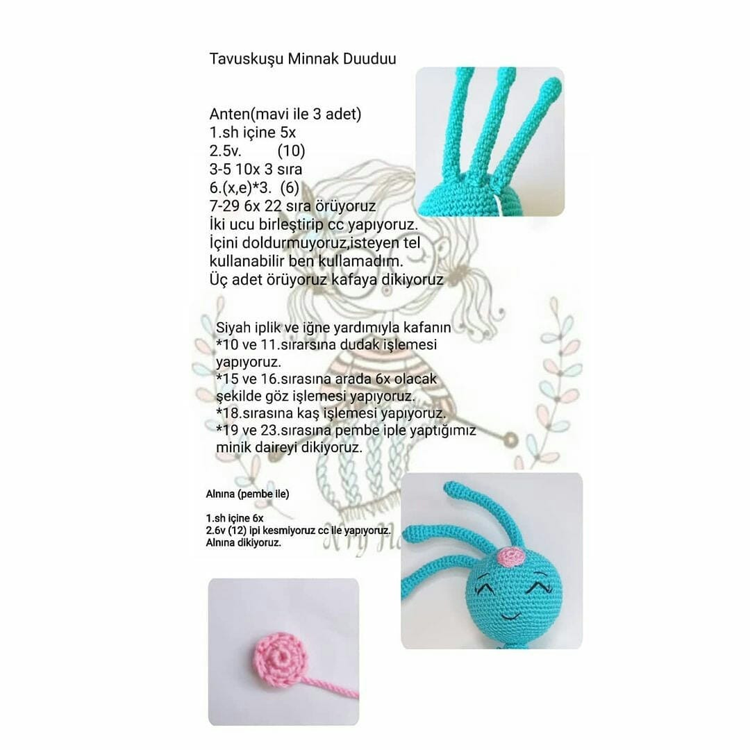 Tavuskuşu Minnak Duuduu Amigurumi Tarifi: Sevimli ve Ücretsiz Örgü Modeli