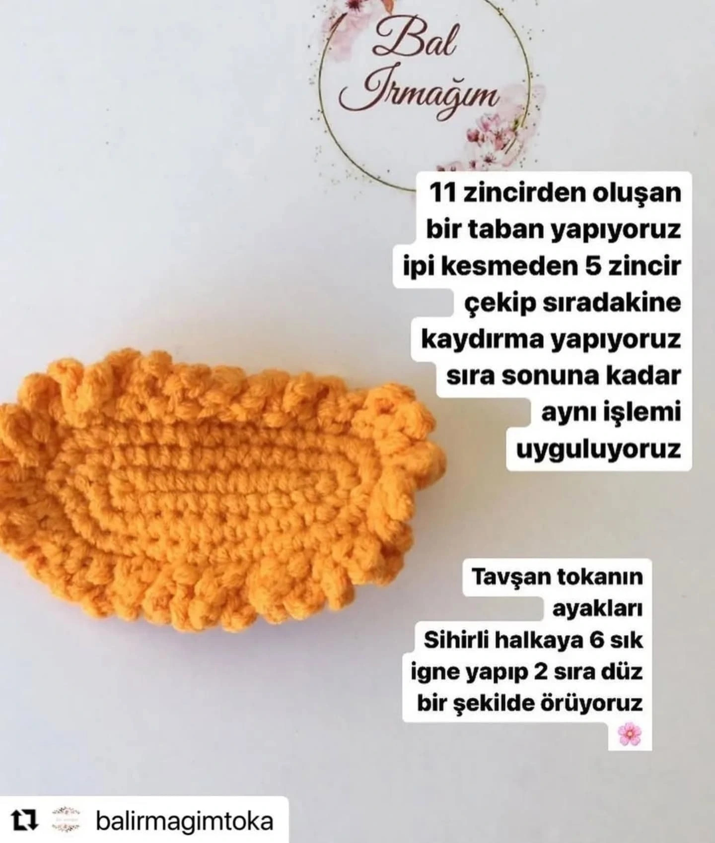 Tığ İşi Tavşan ve Havuçlu Tokaların Tarifi