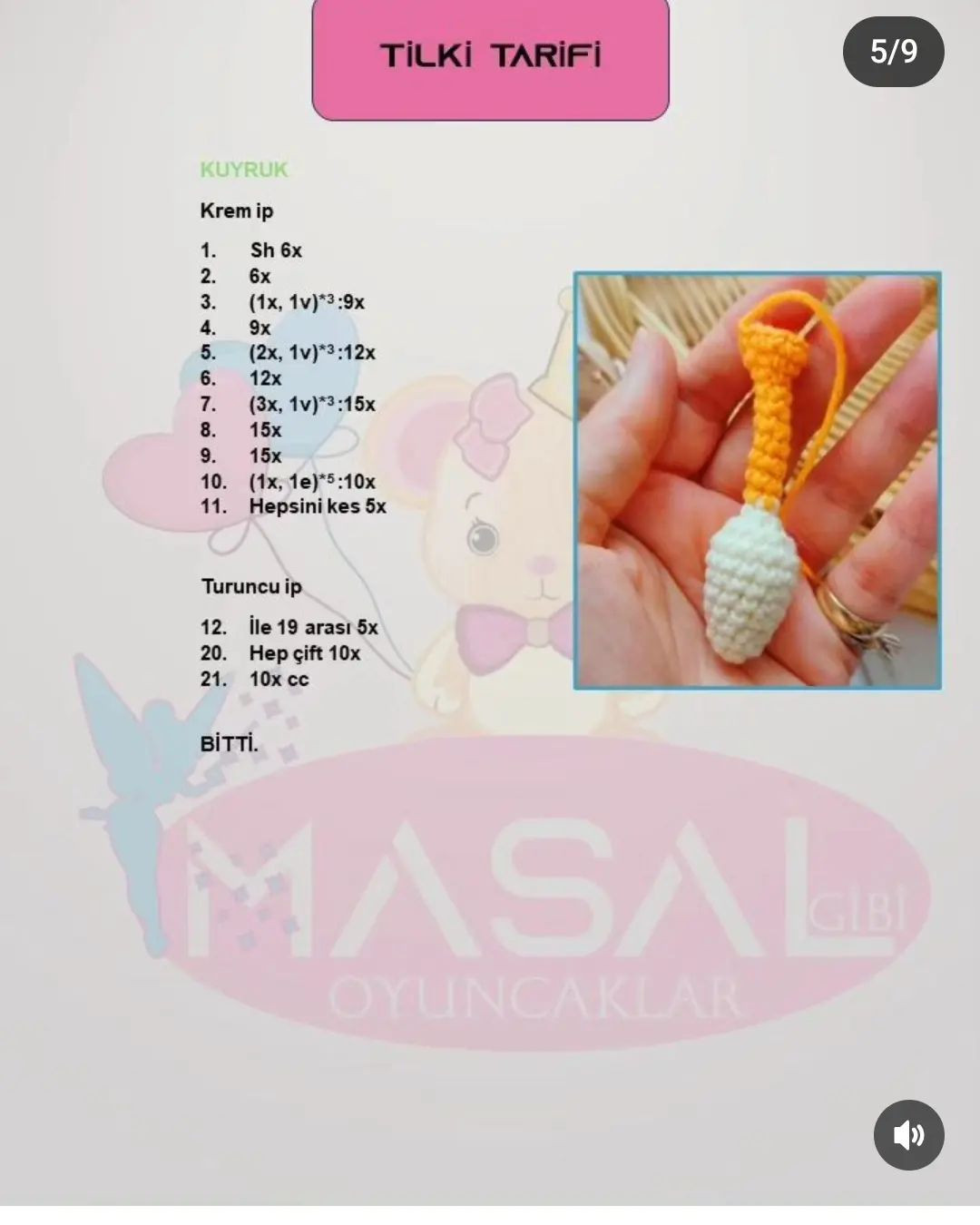 Tilki Bebek Amigurumi Örgü Modeli Tarifi