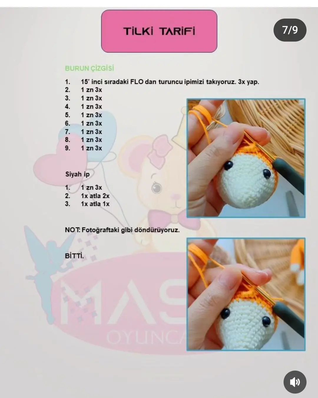 Tilki Bebek Amigurumi Örgü Modeli Tarifi