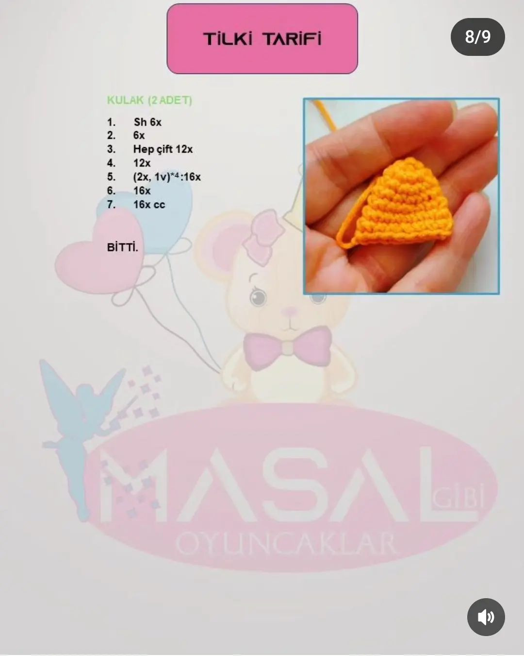 Tilki Bebek Amigurumi Örgü Modeli Tarifi