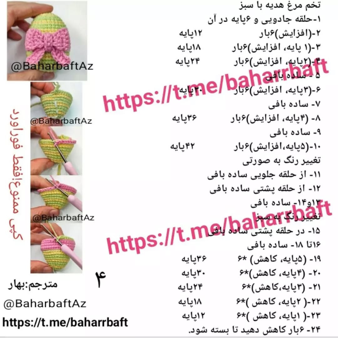 تخم مرغ های قلاب بافی شده با طرح های فانتزی و رنگارنگ
