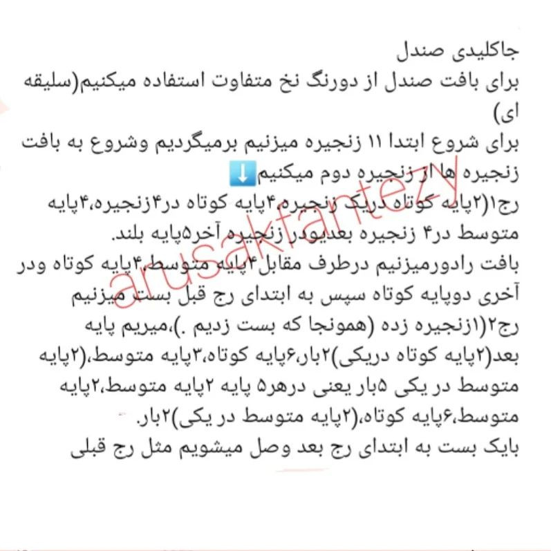 طرح بافت جا کلیدی صندل با روش دستوری با تصویر