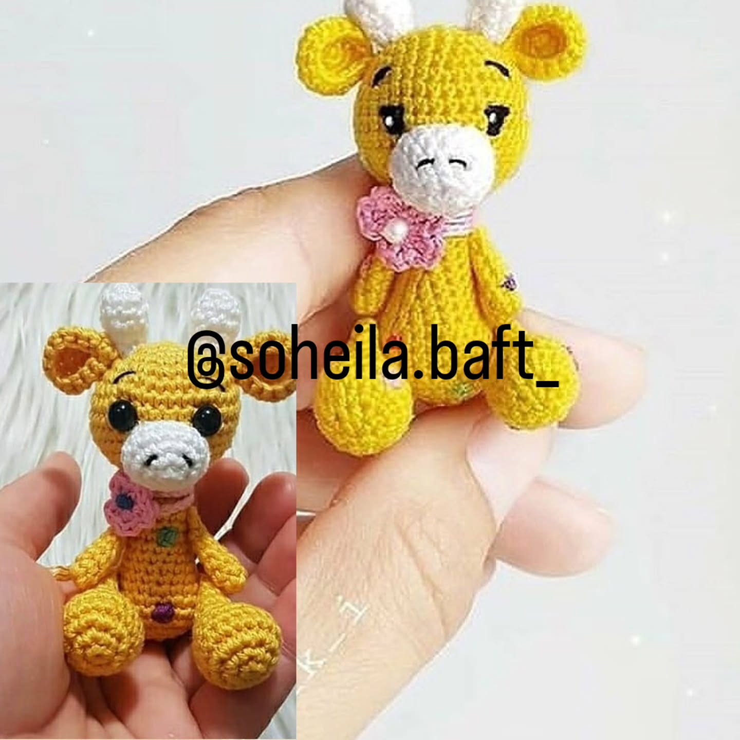 طرح قلاب‌بافی زرافه کوچک و دوست‌داشتنی