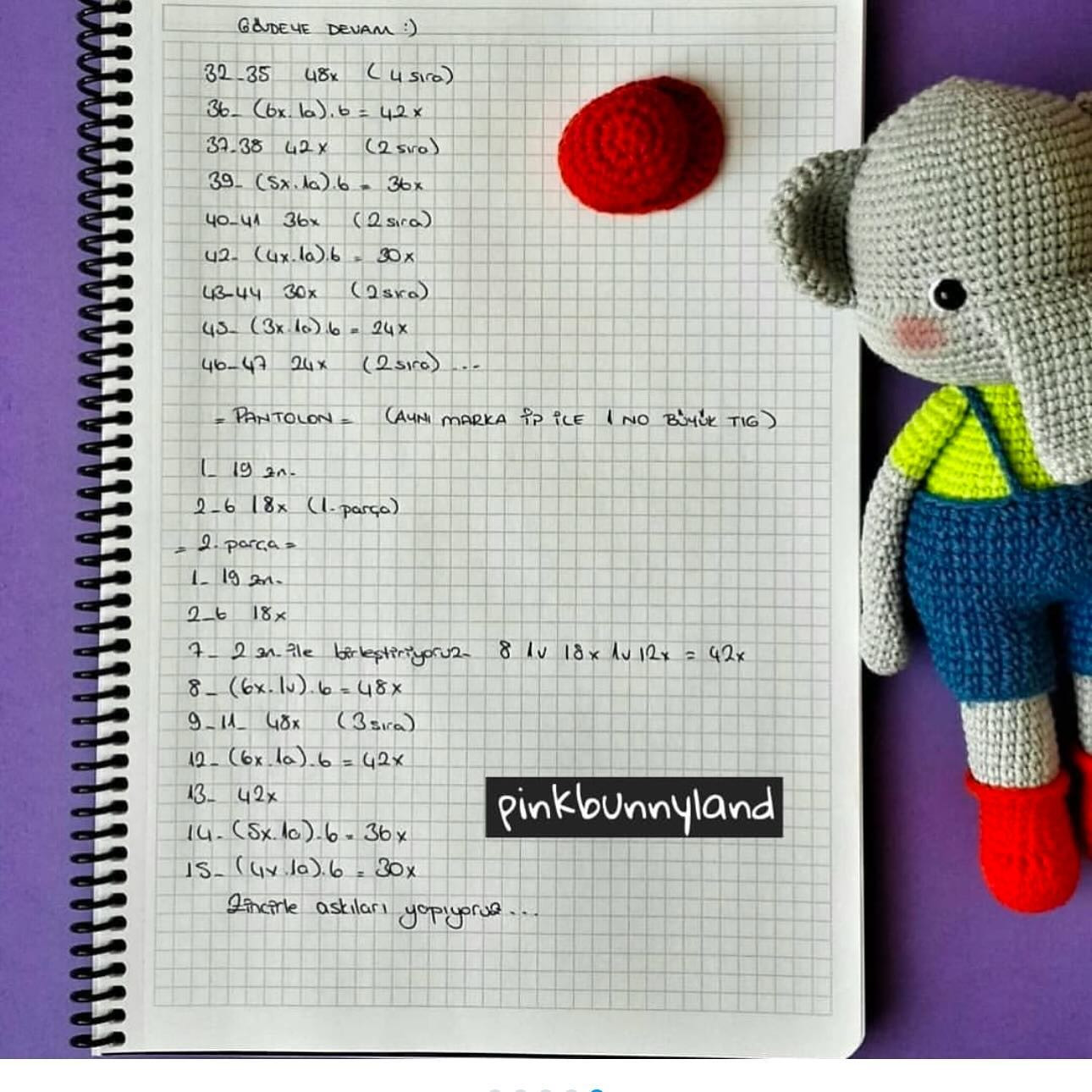 turkish Ücretsiz Fil Amigurumi Deseni ve Yapım Talimatları