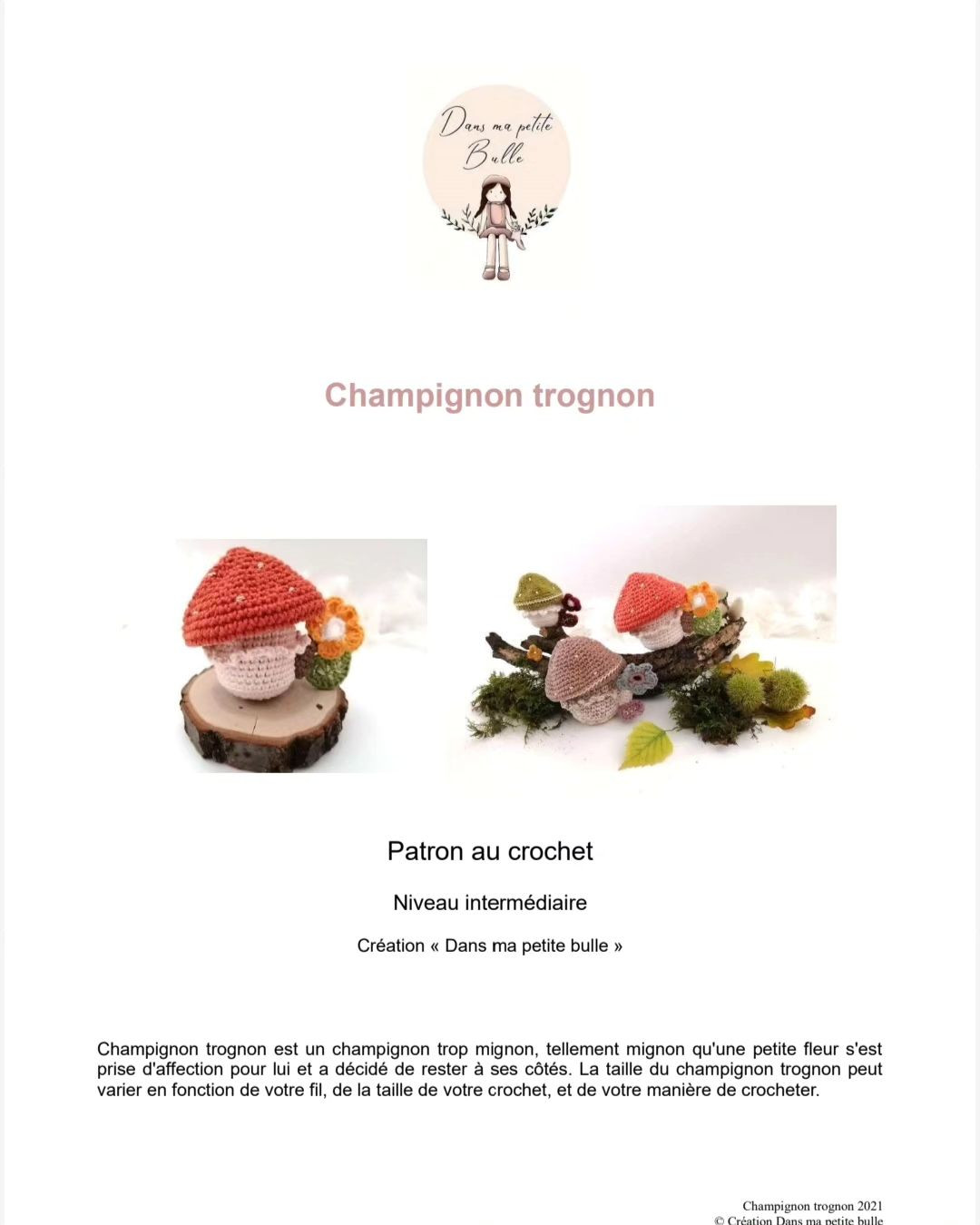 Tutoriel de crochet pour champignon et fleur colorée