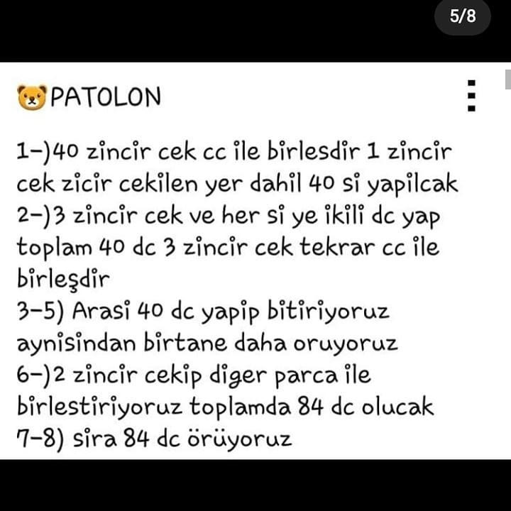 Ücretsiz Amigurumi Ayıcık ve Kıyafet Örgü Deseni