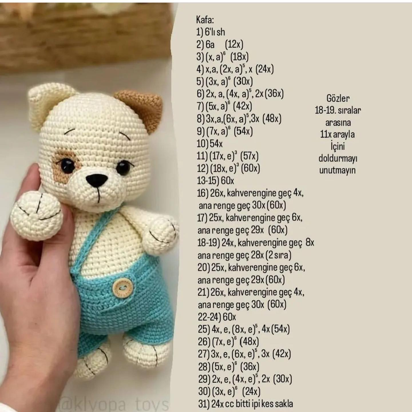 Ücretsiz Amigurumi Köpek Tarifi - Kolay ve Eğlenceli