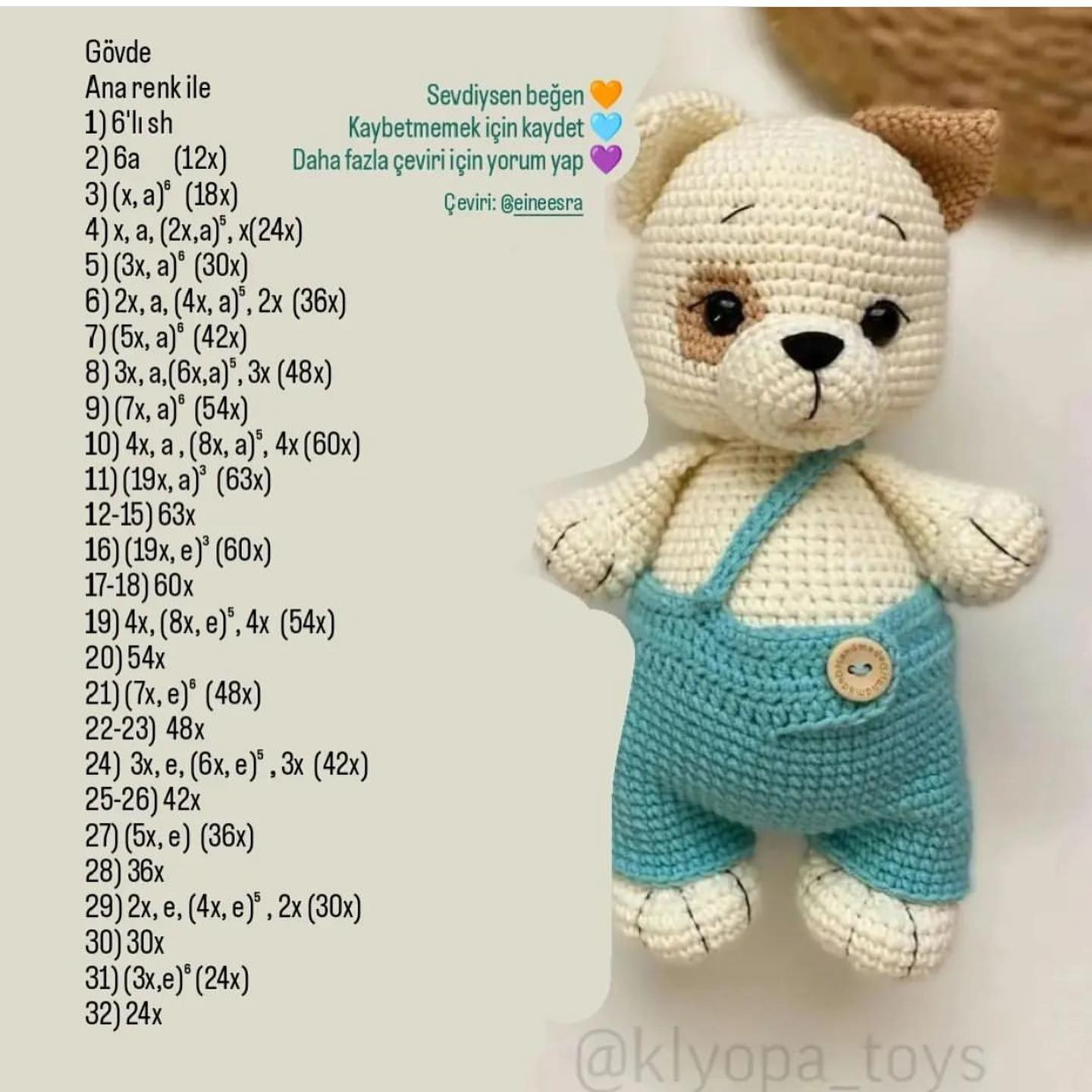 Ücretsiz Amigurumi Köpek Tarifi - Kolay ve Eğlenceli