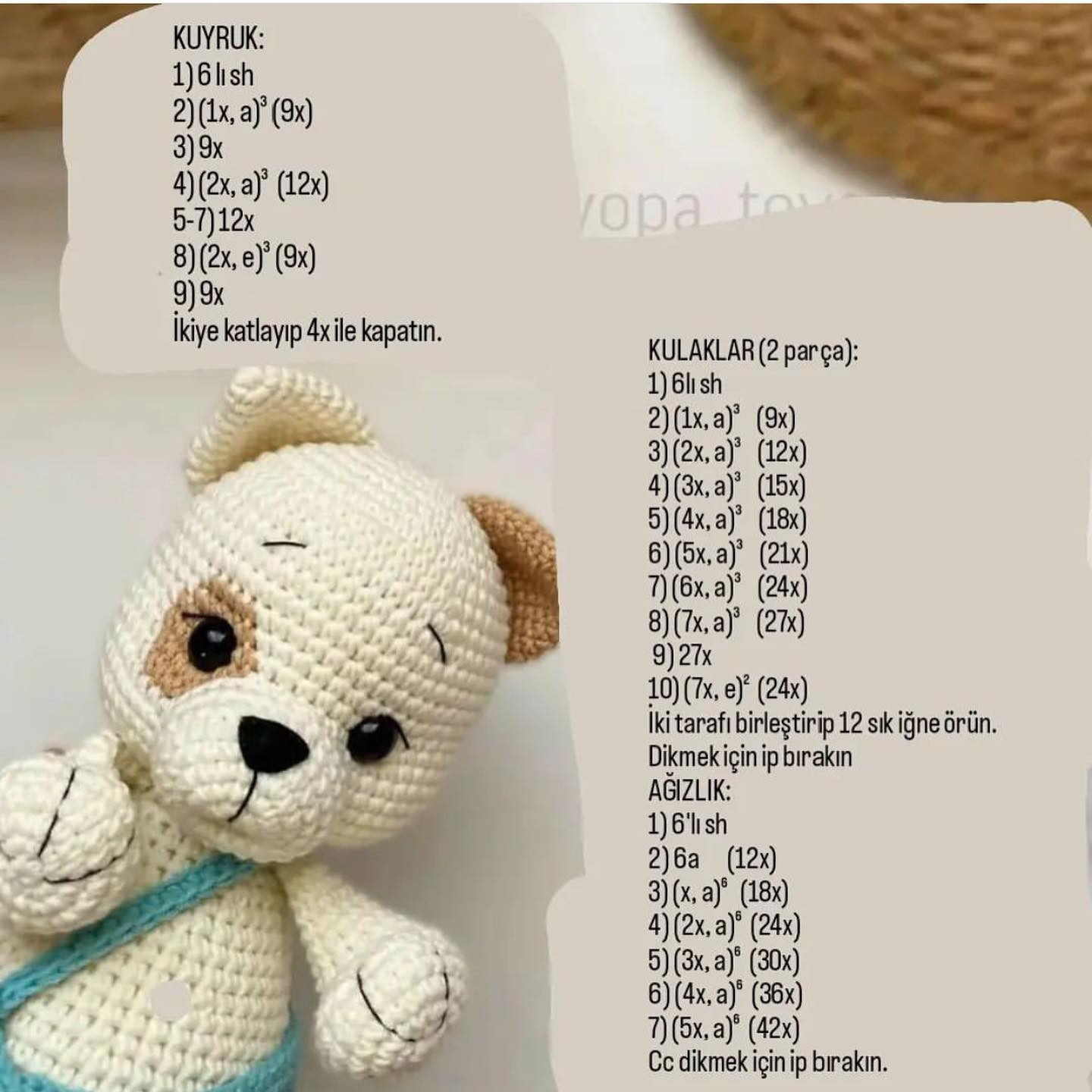 Ücretsiz Amigurumi Köpek Tarifi - Kolay ve Eğlenceli